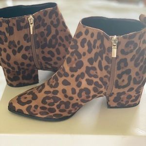 Leopard print booties